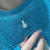 Pendant from pearl, necklace, accessory, silver 925 sample, bright catchy style