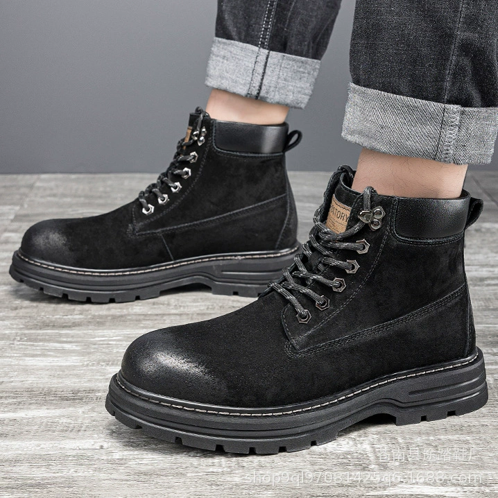 Мужские ботинки martin на толстой подошве, модная модная рабочая обувь на толстой подошве, износостойкая, теплая кожаная обувь из хлопка, производитель оптом