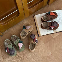 女童勃肯鞋真皮春秋季2026新款女宝宝学步鞋软底公主单鞋一件代发