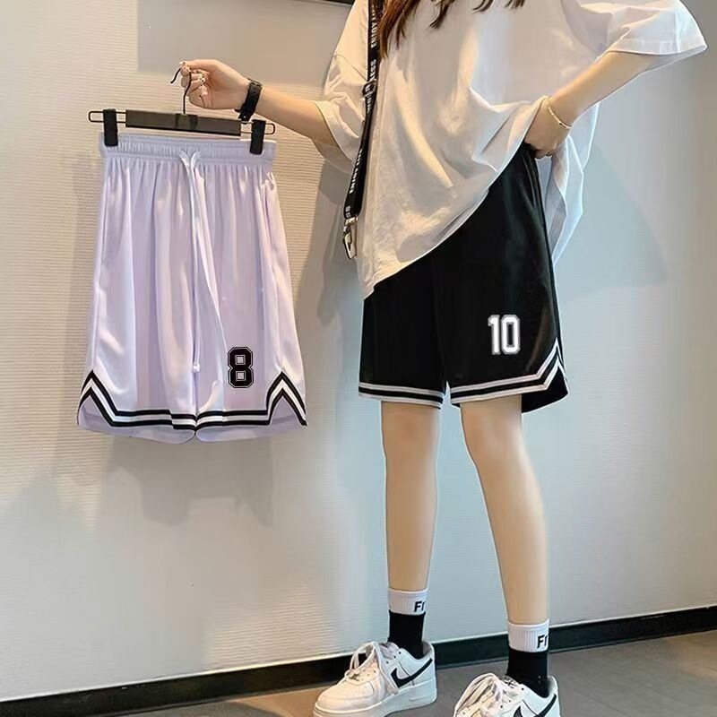 Basketball shorts for men and women, American-style plus-size shorts, summer knee-length shorts, loose-fitting ice silk quick-dry mesh basketball pants Basketball shorts for men and women, American-style plus-size shorts, summer knee-length shorts, loose-fitting ice silk quick-dry mesh basketball pants