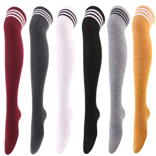 Cross-border cosplay women's 3-bar over-the-knee long socks Japanese women's socks European and American college style striped socks JK socks
