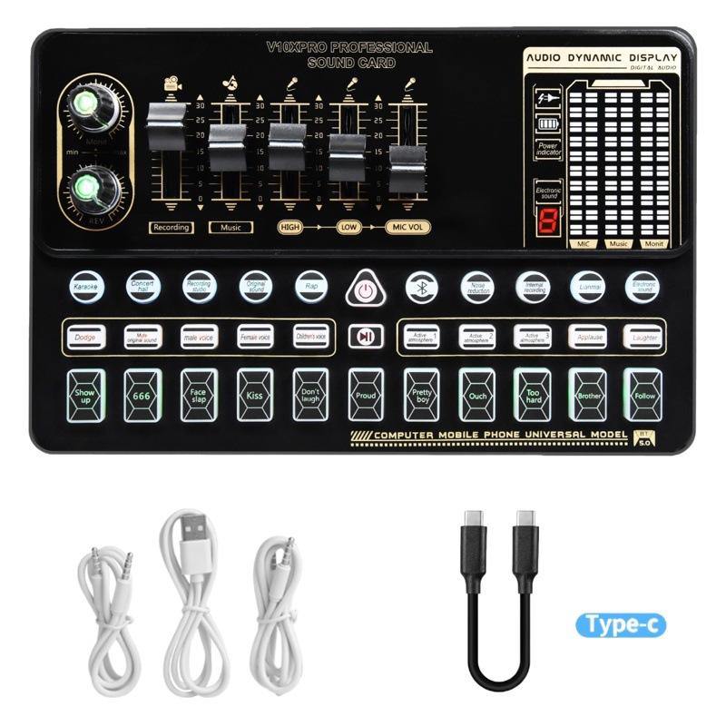 Tarjeta de sonido en vivo micrófono traje teléfono móvil computadora universal karaoke artefacto tarjeta de sonido transmisión en vivo equipo dedicado transfronterizo