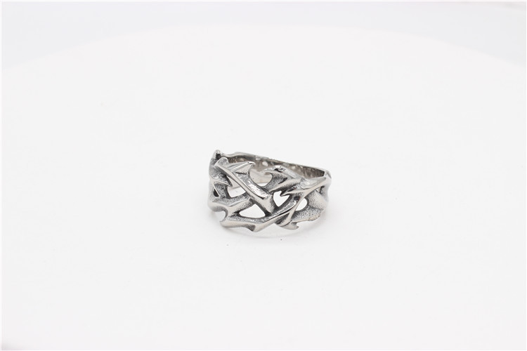 Titanium Steel Material Solid Color Pattern Men's Gender Retro Solid Color Titanium Steel Men's Rings