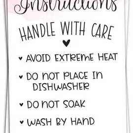 跨境50张/包5*9厘米玻璃杯保养说明卡包装客户指导护理卡吊牌标签