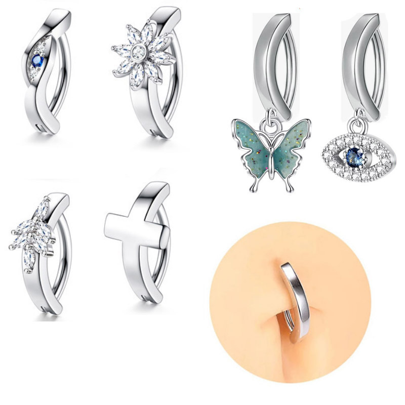 Piercing all'ombelico con ciondolo a forma di occhio del diavolo, semplice e transfrontaliero, in stile europeo e americano, all'ingrosso_voghion.com