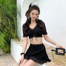 2026年新款网红ins纯欲风性感遮肚显瘦高腰分体裙式温泉泳装比基