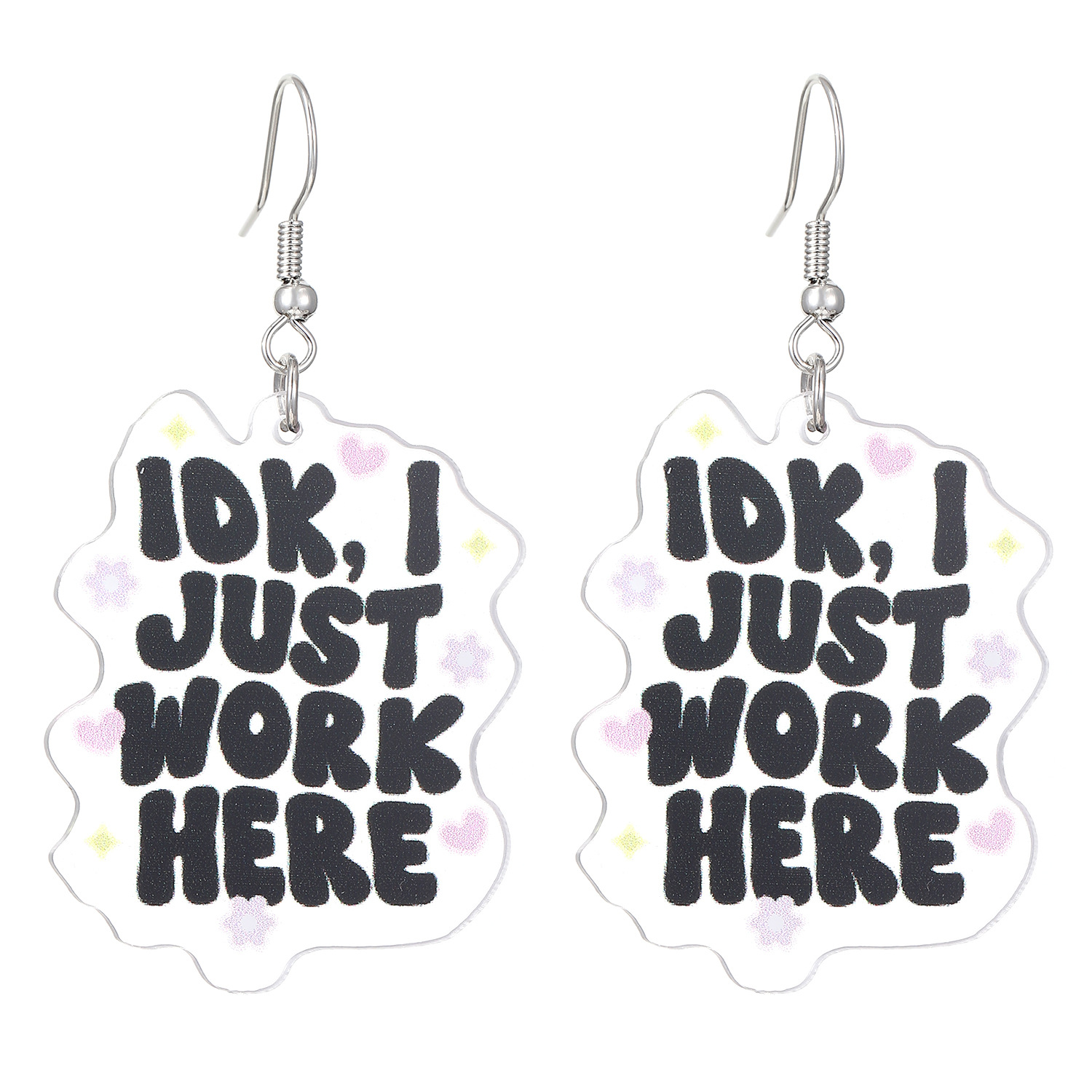 transparent acrylic fashionable earrings with letters