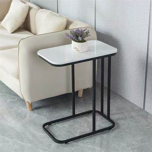 Light luxury double-layer side table for small homes, suitable for living rooms, balconies, next to sofas, as a coffee table, or as a bedside table in the bedroom. Iron side table—9