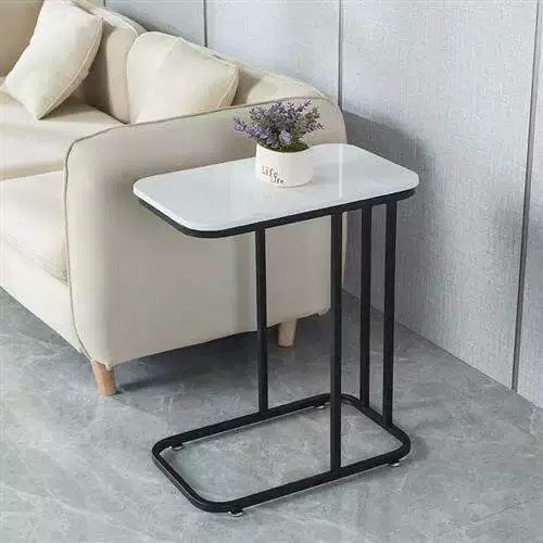 Light luxury double-layer side table for small homes, suitable for living rooms, balconies, next to sofas, as a coffee table, or as a bedside table in the bedroom. Iron side table—9
