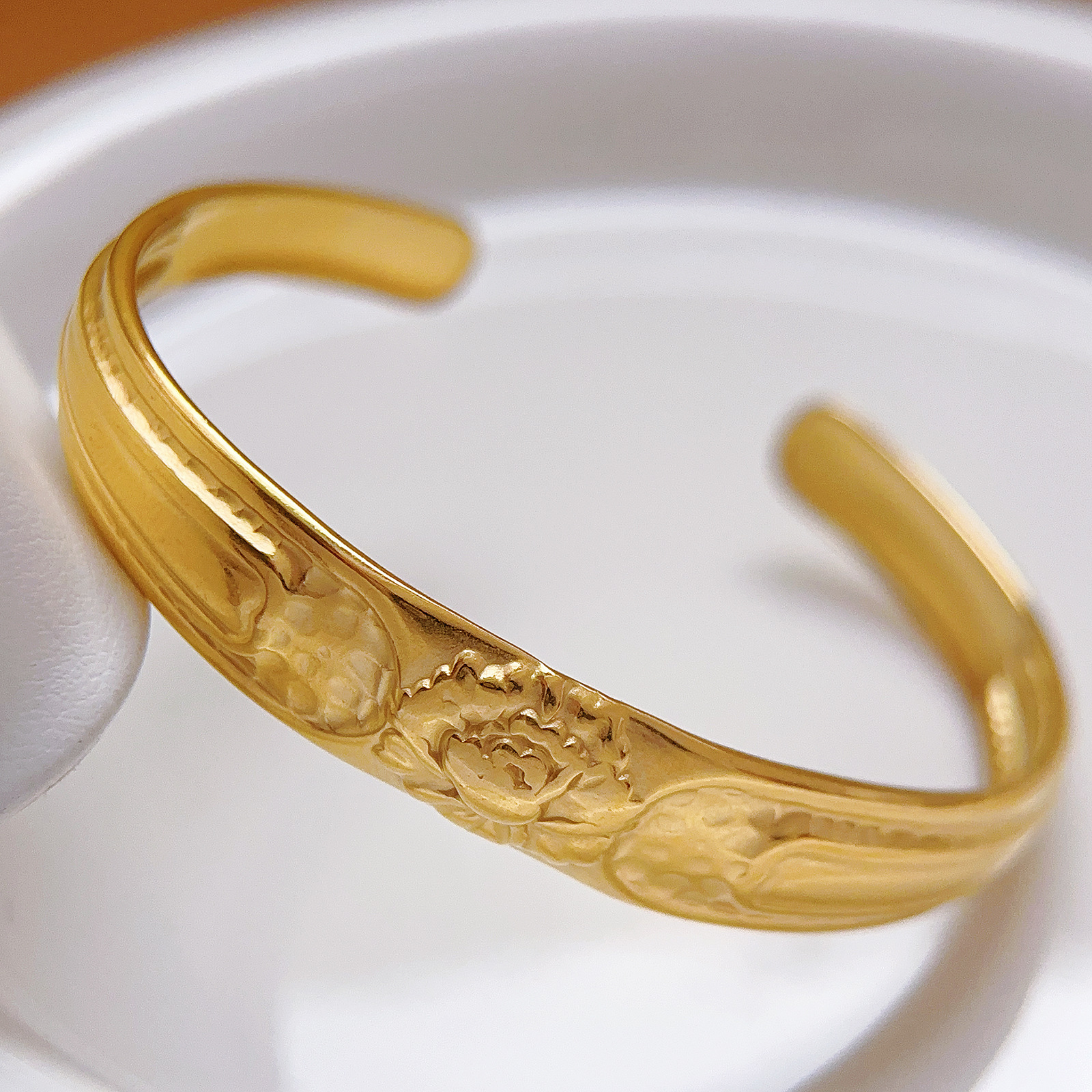 Brazalete de banda ancha no desvanecida, pulsera abierta, brazalete, joyas de lujo, joyas de estilo chino.