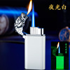 Creative metal tiger head windproof lighter inflatable personality tiger head straight into the blue flame lighter cross -border wholesale