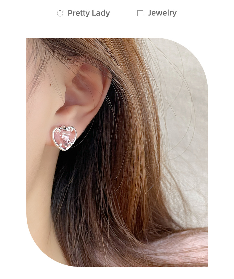 Cherry, Heart Shape Pattern All Seasons Season 1 Pair Sweet Cherry Heart Shape Alloy Ear Studs
