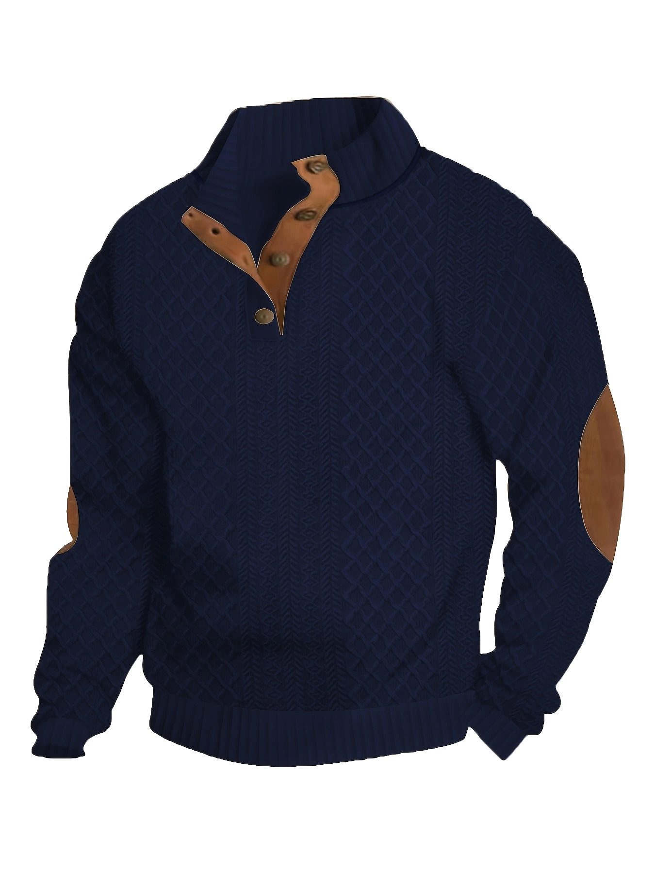 Sudadera de punto jacquard para hombre, estilo europeo y americano, para otoño e invierno, talla europea 5XL, informal, para exteriores, con cuello alto y manga larga