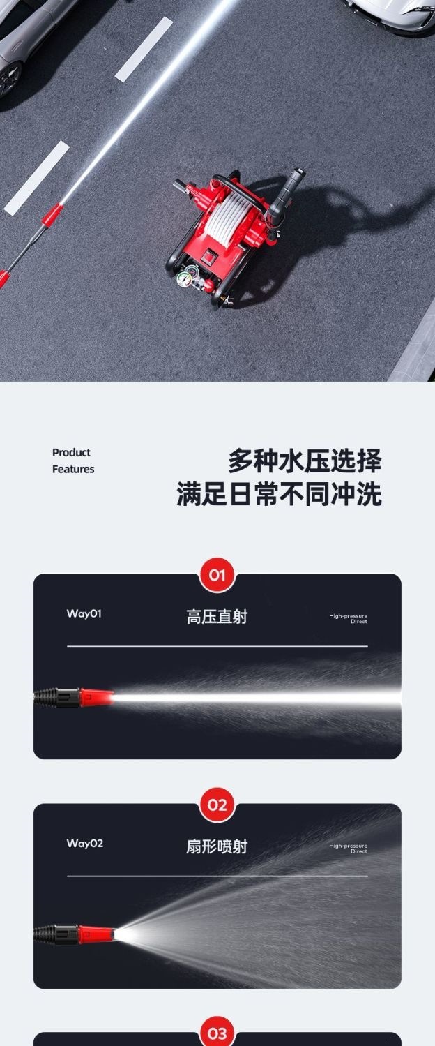 [Delixi] Car Washing Machine for Home Use 220V High-Pressure Water Gun High-Power New Model Pump Portable Cleaning Tool