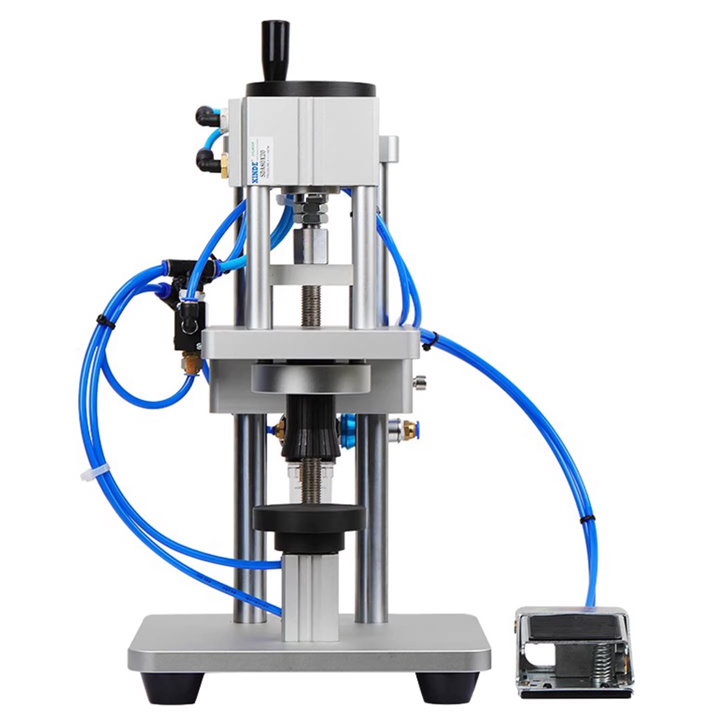 Small pneumatic perfume bottle capping machine, aluminum plastic cap