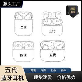 跨境专供三代四代五代蓝牙耳机简配无线入耳式运动跑步高音质耳机