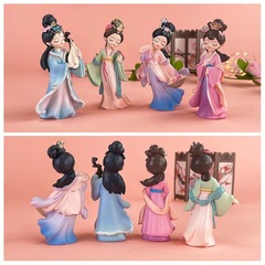 メーカーの現物樹脂工芸品の置物の小さいサイズのアライグマの曲の四大美人の日常生活の装飾用品の贈り物