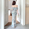 Gentle One Shoulder Mesh Slim Fit Style Dress