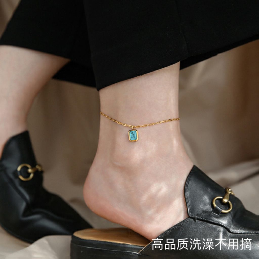 Azúcar azul no se desvanece nicho de diseño francés pulsera pulsera de tobillo mujer retro red joyas de mano al por mayor