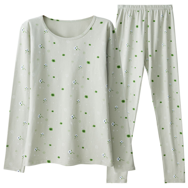 Ropa interior térmica ropa de Otoño de las niñas de algodón de las mujeres pantalones largos traje estudiantes de secundaria tocando fondo de algodón forrado de lana ropa de otoño mujeres