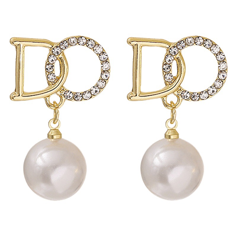 @Oferta especial @ Joyería elegante pendientes simples con lazo de perlas pendientes de moda versátiles de alta gama para mujer pendientes al por mayor