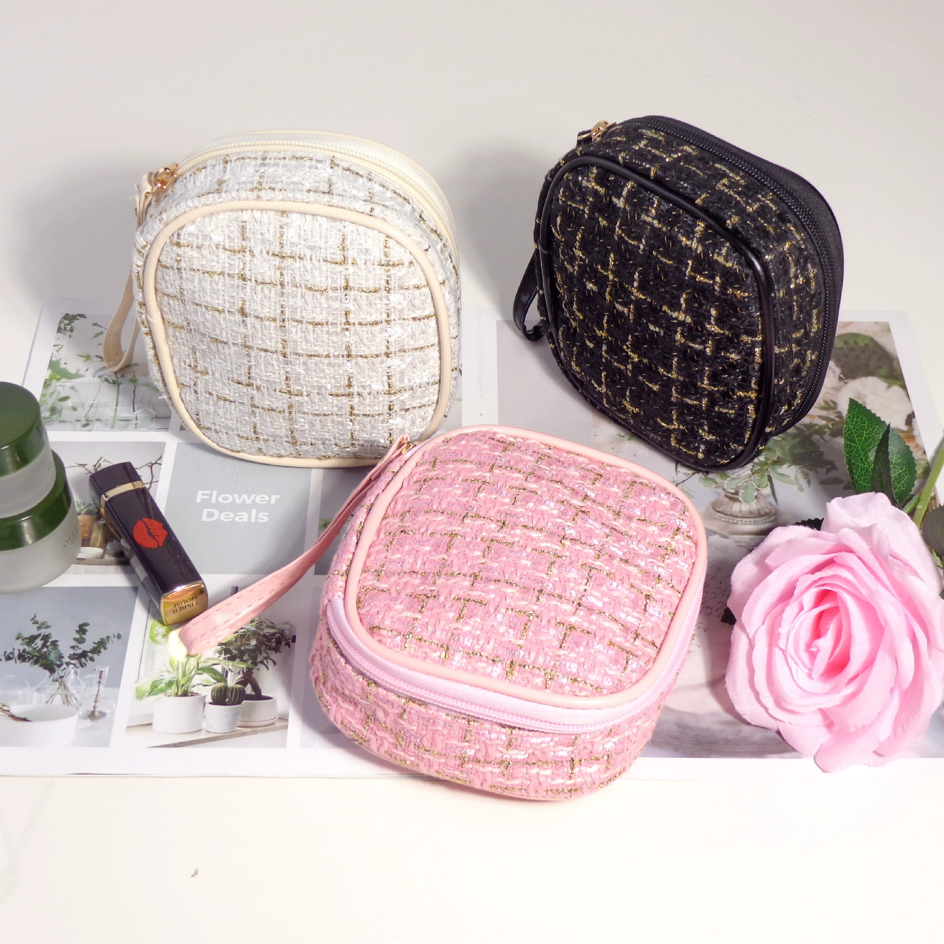 Модная помада, косметичка organizer, салфетки, сумка для хранения, стиль Chanel