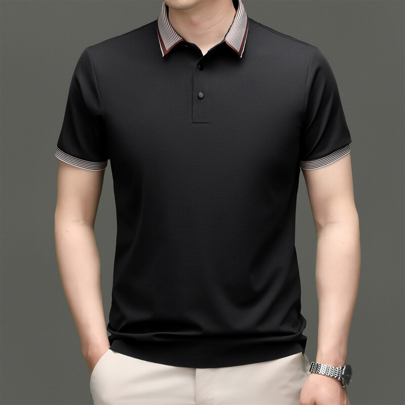 High-End Ice Silk Polo Shirt for Men, Fashionable and Simple Lapel Top, New Summer Style Casual Business Short-Sleeved T-Shirt for Men t High-End Ice Silk Polo Shirt for Men, Fashionable and Simple Lapel Top, New Summer Style Casual Business Short-Sleeved T-Shirt for Men t