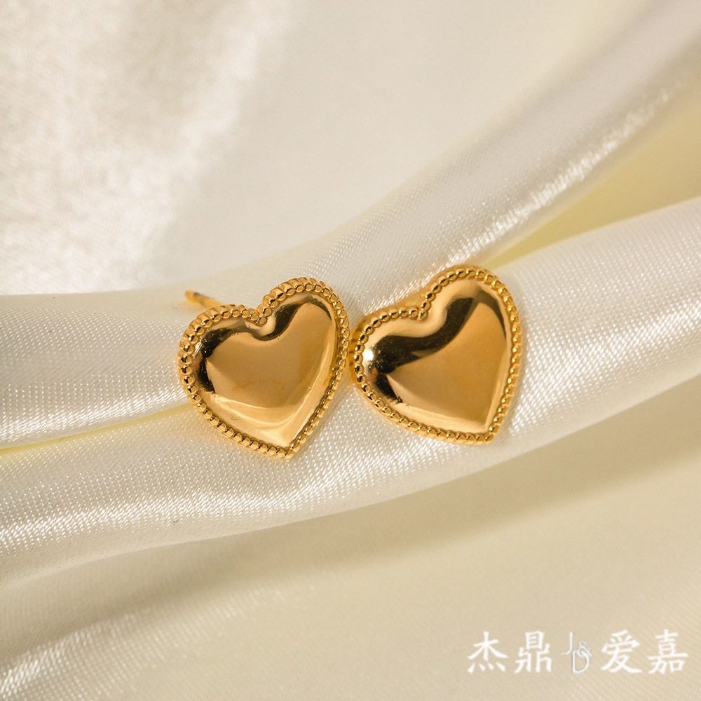 Europa y América Internet celebridad moda popular pendientes 18K chapado en oro de acero inoxidable con incrustaciones pendientes encantadores pendientes de diseño al por mayor image 2