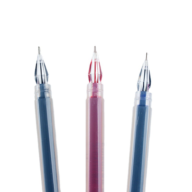 Pluma de gel de aguja de diamante de gran capacidad para estudiantes de alto aspecto 0.38mm0.5mm examen pluma de firma de carbono
