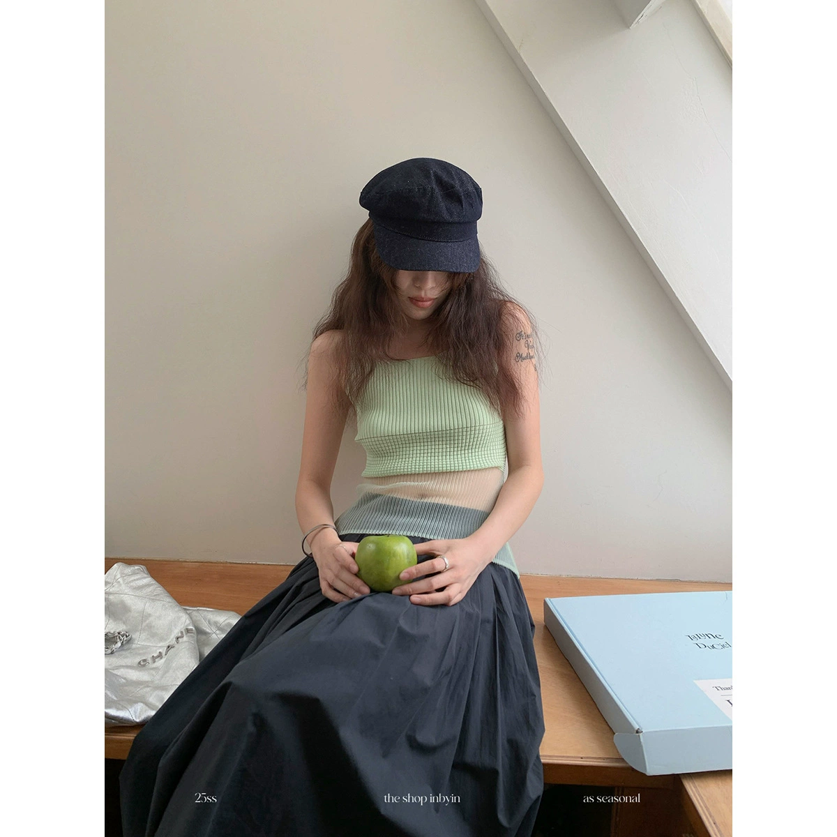 Yienou inbyin сетчатая прозрачная вязаная майка женская летняя верхняя одежда новый тонкий топ без рукавов