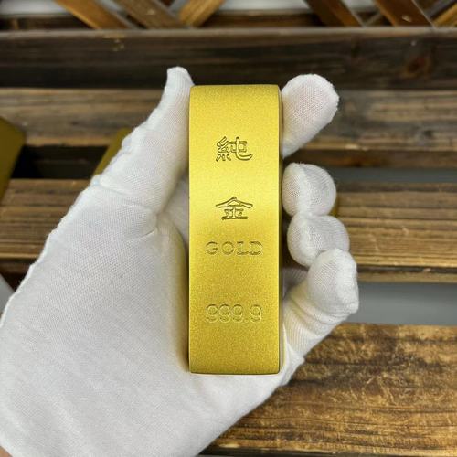 Pure copper gold bar wealth-seeking ornaments solid brass gold bars gold brick simulation home living room God of Wealth Pixiu table supplies