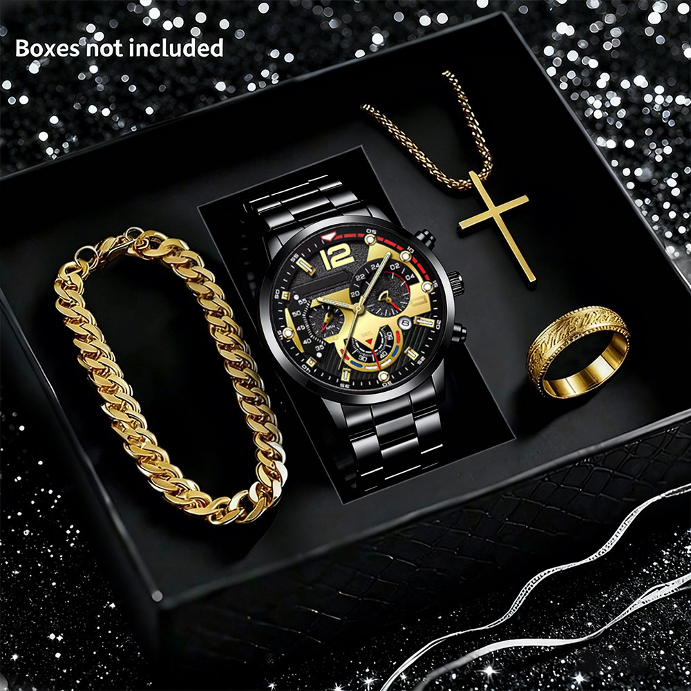 Reloj de hombre de comercio exterior nuevo reloj de hombre de moda de negocios calendario de correa de acero relojes de pulsera no mecánicos relojes de cuarzo