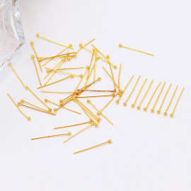 18k 14k包金保色球针 大头针0.5/0.6mm手工铜串珠针DIY饰品配 B25