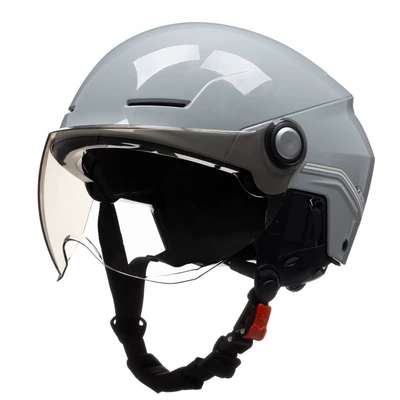 Motosiklet kaskı (dəbilqə): helmet electric car women's summer - cold-gray-with-short-coffee