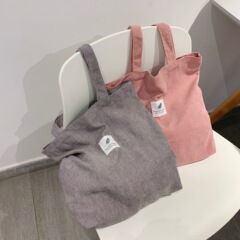 貿易取扱い日本製コーデュロイショルダーバッグ女子学生ショルダートートバッグ原宿大容量文学多用途