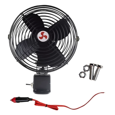 24V car electric fan, Digər kiçik elektrik cihazlar - 6inch-all-metal-fan-12v-fixing-screws-and-cigarette-lighter-cord