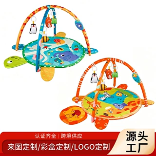 跨境可拆布艺挂件宝宝健身架玩具感官卡通动物图案婴儿游戏爬行垫