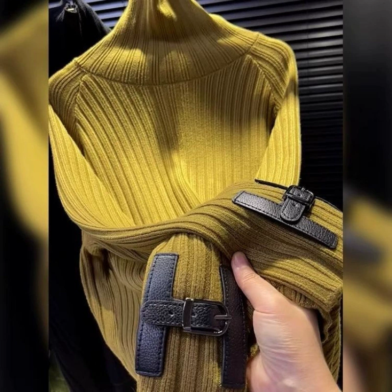 Демисезонная булавка, свитер, oversize, ассиметричный крой