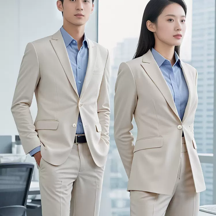 【总裁杏色】男女主持彩纤西服时尚西装套装职业装秋冬工作服套裤