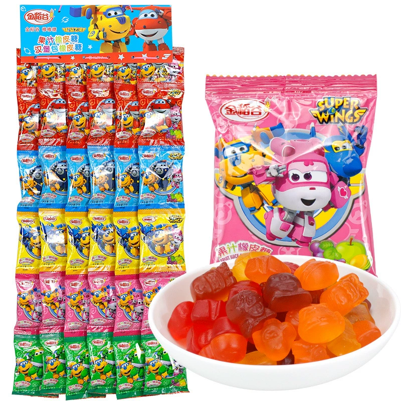 Золотой рис 25 г сока жевательные конфеты мультфильм детский отдых закуска фруктовые жевательные гелевые конфеты оптом