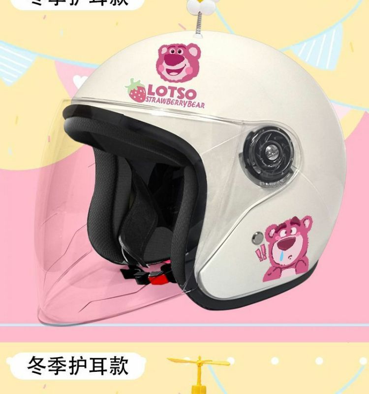 3C Half Helmet Electric Vehicle Helmet Women's Winter Earmuffs