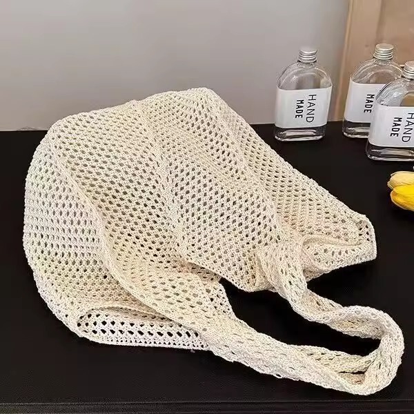 大容量ニットバッグレディース通勤ショルダートートバッグレディース新作夏トレンド韓国休暇ニットバッグ|undefined
