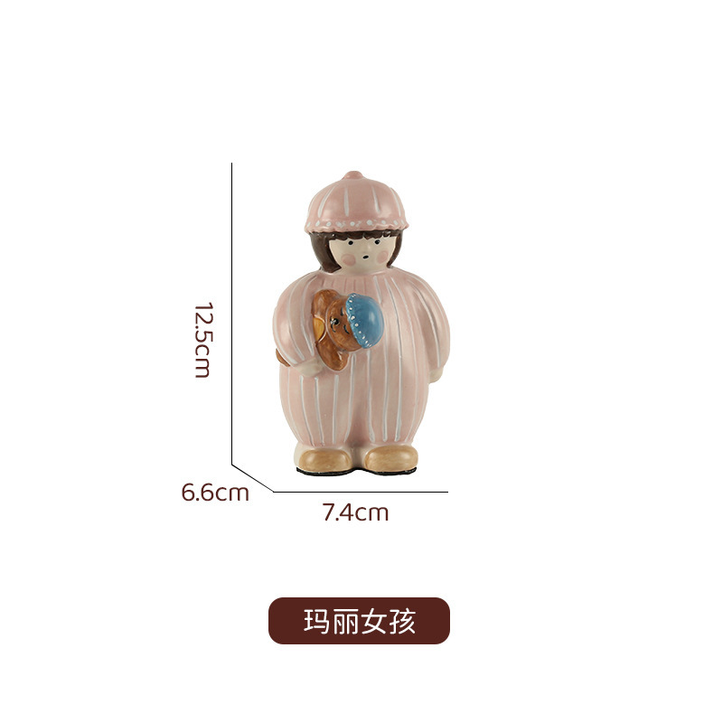 景德镇创意陶瓷家居摆件桌面装饰品电视柜入户玄关摆件卡通玩偶|undefined