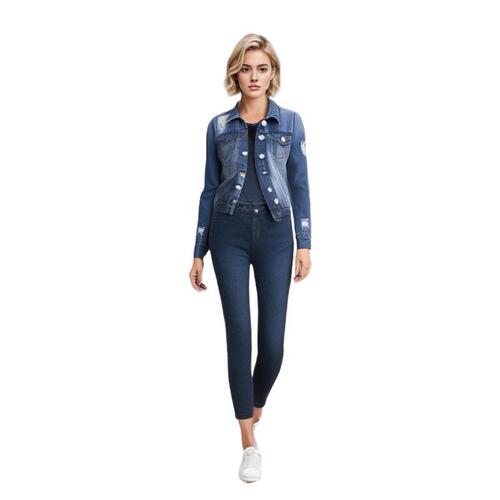 Wish Amazon Western Women's Denim Jacket with Holes Slimming Denim Top Jacket Women's Shirt Trendy