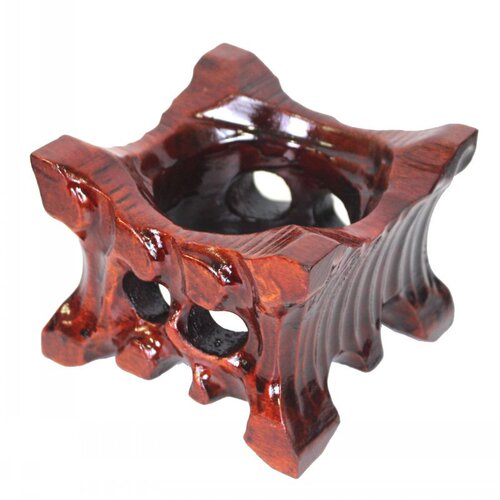 Taishan stone strange stone base without digging groove solid wood grooved pebbles Yellow River stone crystal ball groove ornament bracket