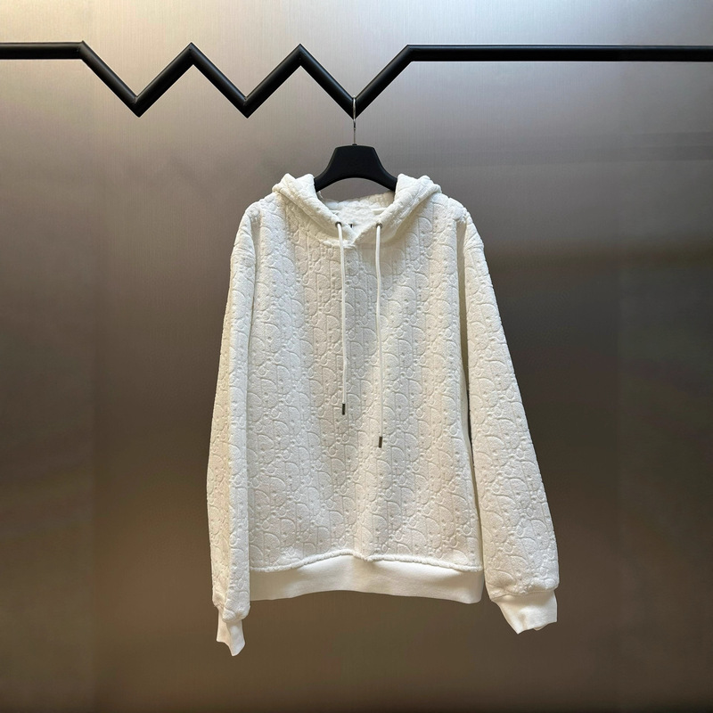 Autumn and Winter Unisex Towel Embroidered Letter Jacquard Logo High-Weight Hooded Sweatshirt Cross-Border
