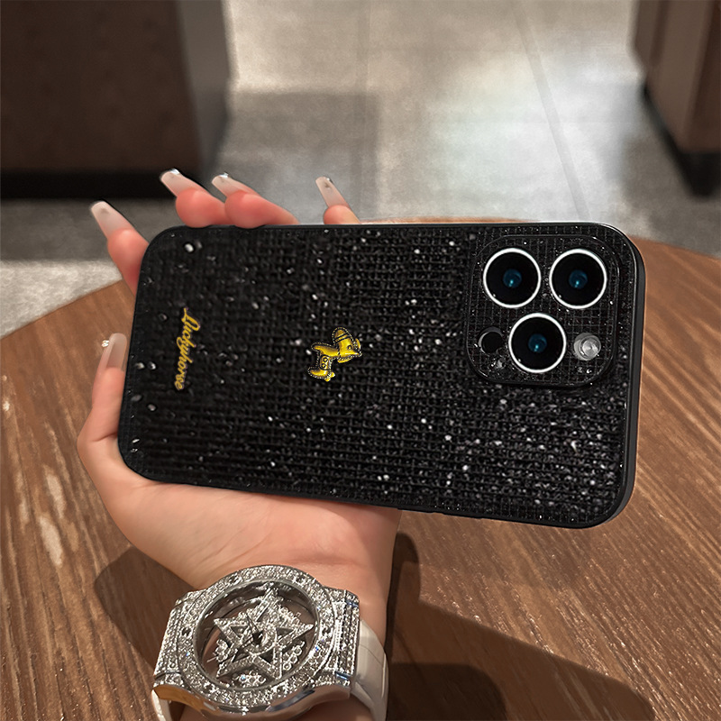 Suitable for Apple 16Promax Mobile Phone Case Iphone15 Light Luxury Exquisite Sparkling Diamond 14 Girls 13 Pony Stickers 12