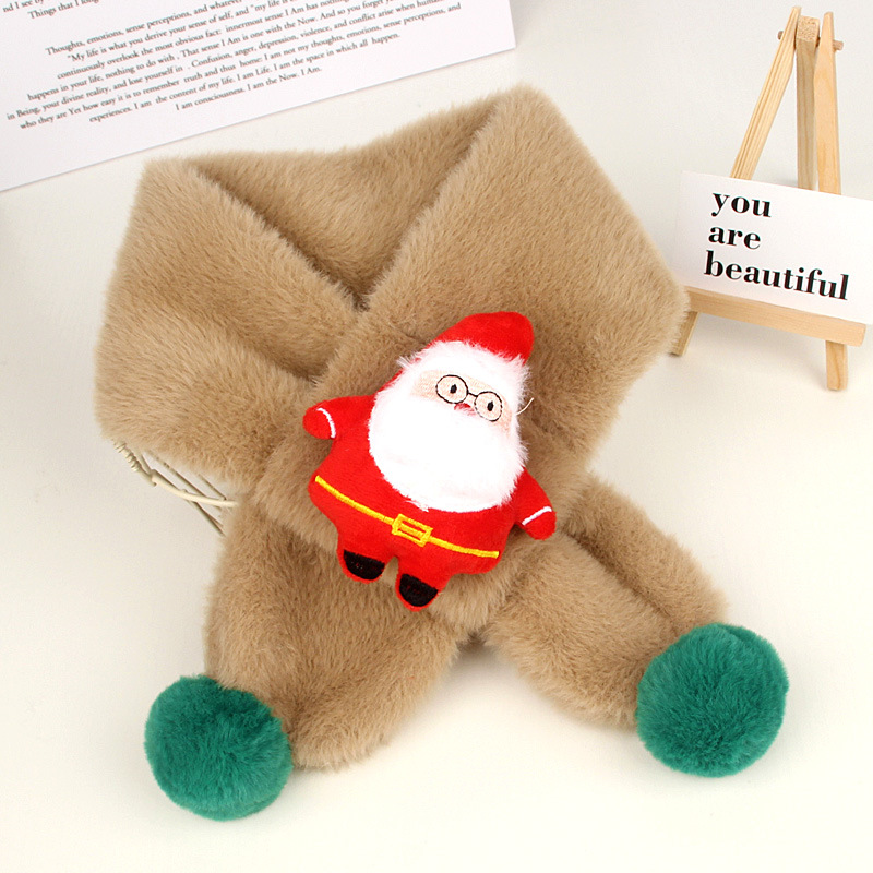 Bufanda infantil de felpa imitación piel de conejo cálida otoño invierno Navidad bebés y niños