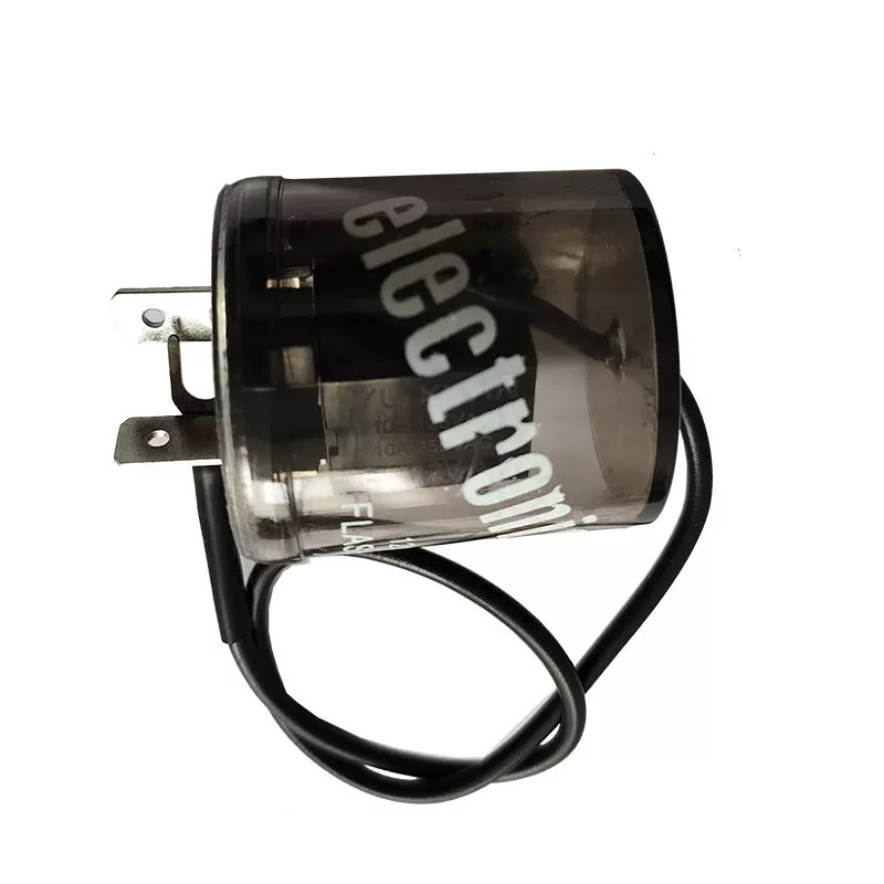 二针电子LED透明闪光器 圆柱型透明12V2脚带线闪光继电器