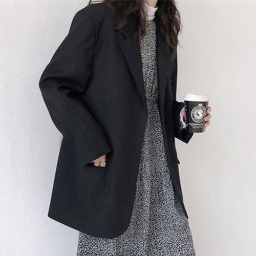 Women's Khaki Suit Jacket Spring and Autumn Season Korean Style Small Western Suit Set Lady Casual Elegant Top Simple